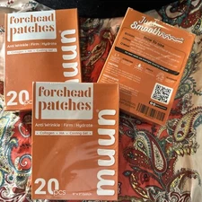 Muun Forehead Patches Anti Wrinkle Firm Hydrate Collagen HA Cooling Gel 3 Boxes