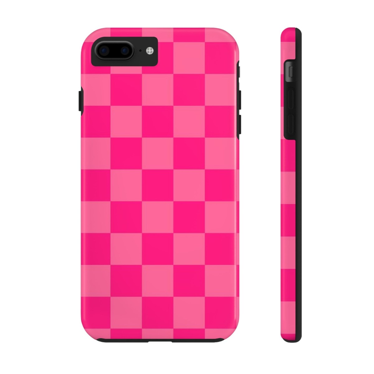 Pink Checkered Phone Case for Iphone 16 15 14 13 12 11, Samsung