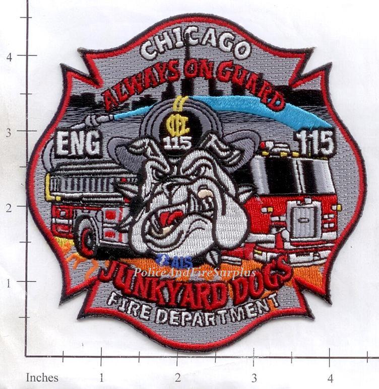 Illinois - Chicago Engine 115 IL Fire Dept Patch v2 - Bulldog | eBay