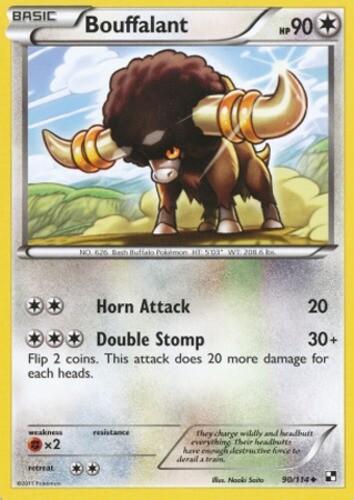 Pokemon - Bouffalant - 90/114 - Uncommon - Black and White - NM