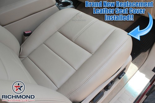 2008-2010 Ford F250 F350 Lariat -Passenger Side Bottom Leather Seat Cover TAN - Picture 11 of 12