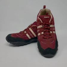 KnixMax AM033 Wine Lace Up Low Top Lace Up Hiking Shoes Unisex Women 9 / Men  7