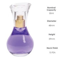 Clear Glass Perfume Bottle with Pump & Overcap