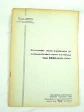 manuale FS FERROVIE DELLO STATO TRENO RUBINETTO FRENO CONTINUO OERLIKON FV4 1968