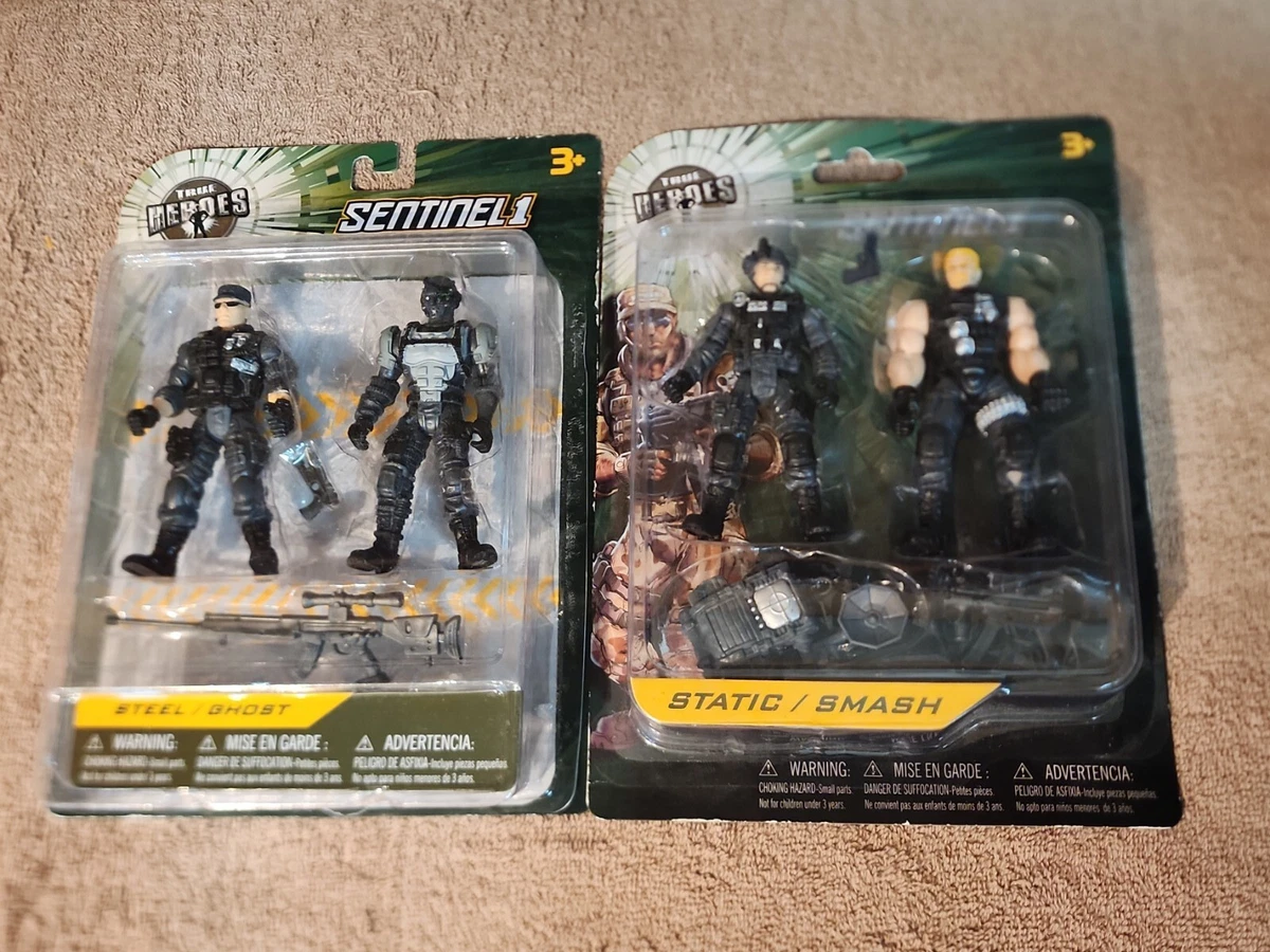 True Heroes Sentinel 1 Static and Smash Steel and Ghost Action