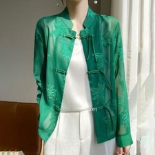 Womens Chiffon Jacket Jacquard Tang Suit Chinese Cheongsam Shirt Retro Coat Tops