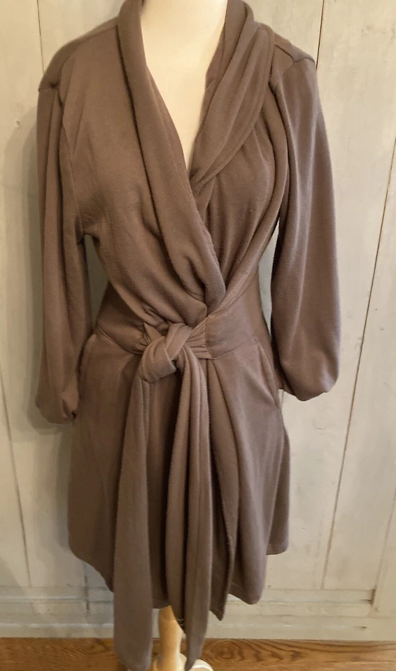 Soma Intimates women’s Robe Rayon Blend Jeweled Brown Knee Length Size-Lg Soft - Image 3 of 4