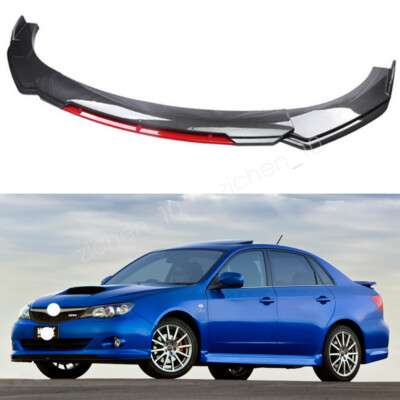 Carbon Style Front Bumper Lip Chin Spoiler Splitter For Subaru WRX STI Impreza