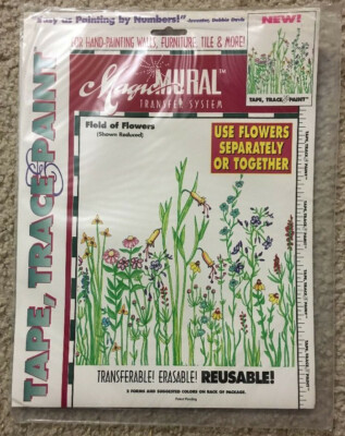Wall Magic Mural Transfer System Erasable Reusable Field Of Flower Tape Trace