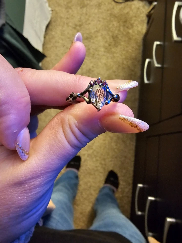 Juego de compromiso de cuarzo rutilado Foto 4 de 4