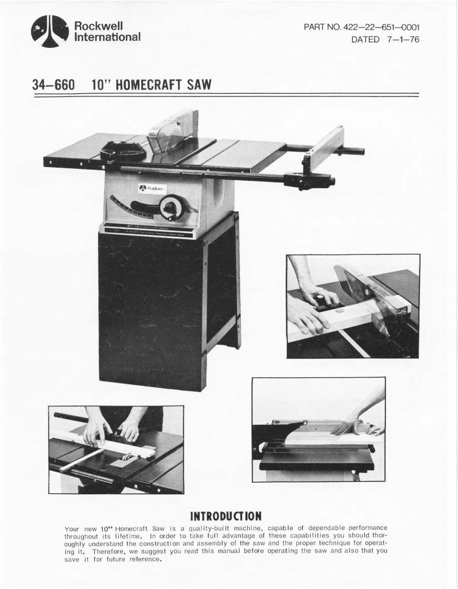 Rockwell Delta 9'' Motorized Circular Saw Model 34625, 55 OFF