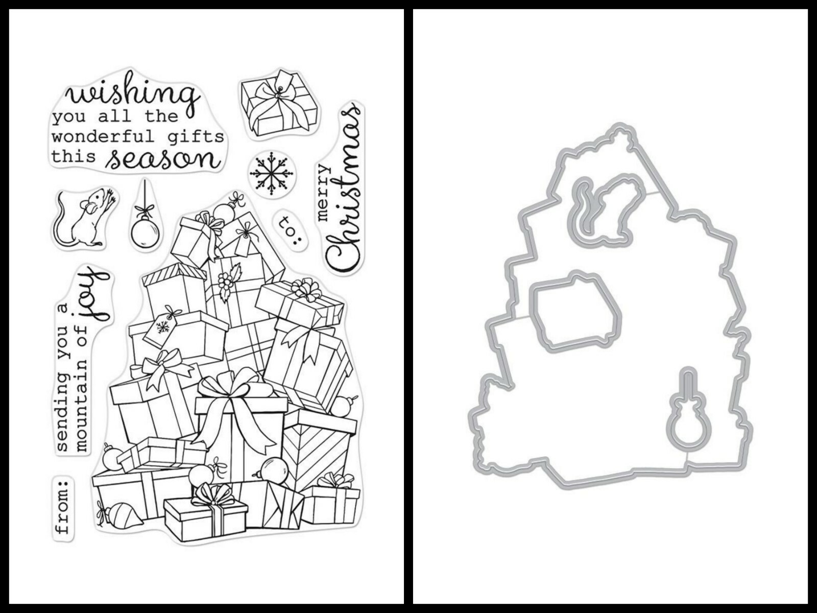 Hero Arts "MOUNTAIN OF JOY" Clear Stamps Only or Stamp & Dies Bundle