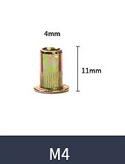 128Pcs M3 M4 M5 M6 M8 M10 M12 Zinc Plated Carbon Steel Rivet Nut Threaded Insert - Picture 6 of 12