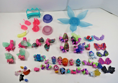 HUGE LOT 35 HATCHIMALS COLLEGGTIBLES NESTS CARS WINGS ACC. FLOWER 100+ TOTAL