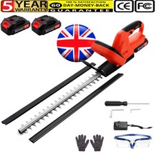 51cm Cordless Electric Hedge Trimmer Garden Cutter with 2 Batteries & Charger UK