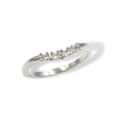 Four (4) Stone 2mm Round Curved Wedding Band Ring Mounting