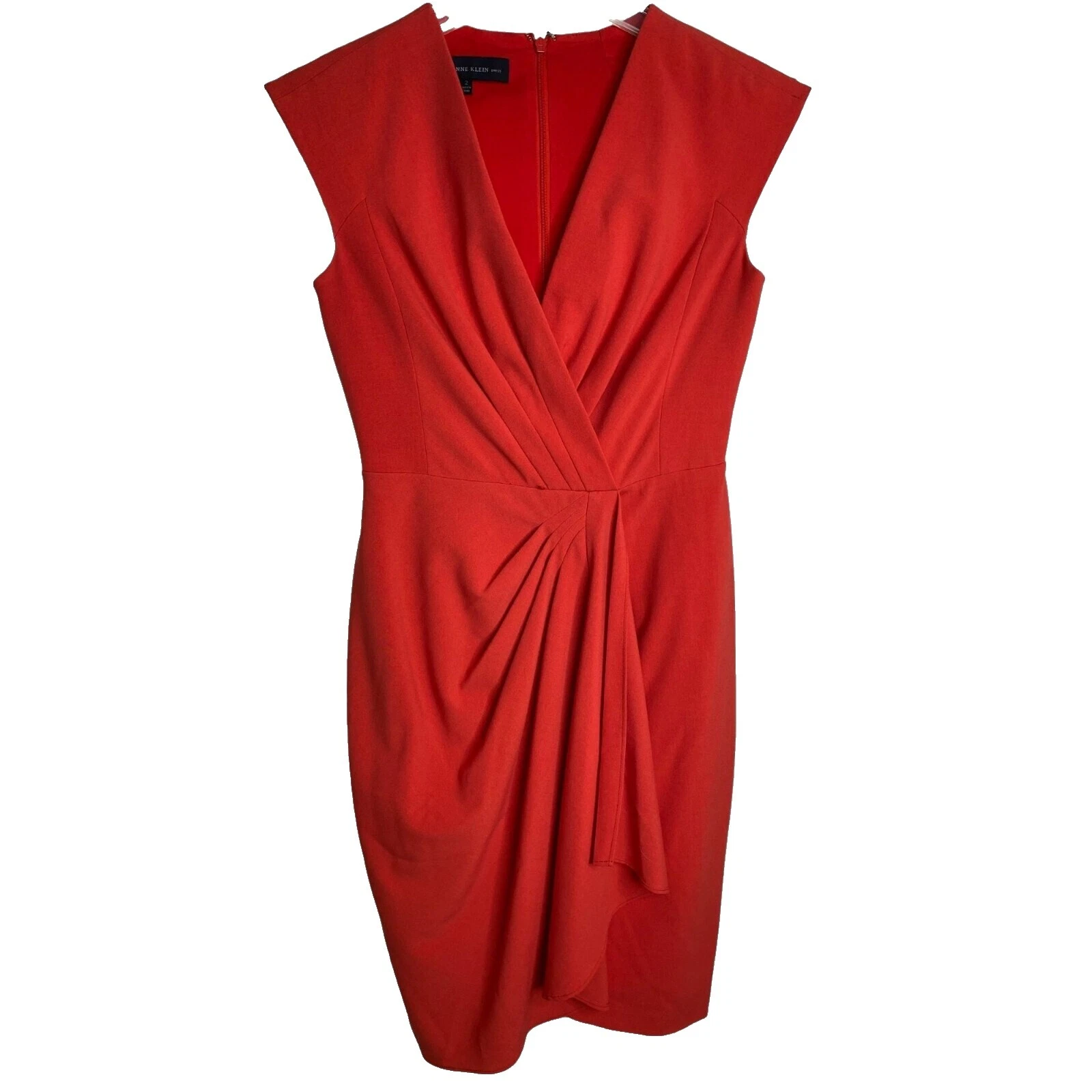 Anne Klein Knee Length Sleeveless Wrap Dresses