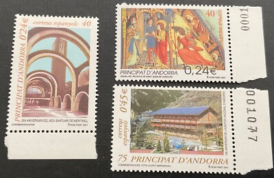 ANDORRA ESPAÑOLA 2001. Lote 3 valores. MNH