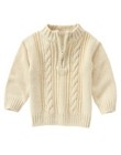 GYMBOREE HOLIDAY SHINE IVORY CABLE 1/2 ZIP DRESSY SWEATER 12 18 24 2T 4T NWT