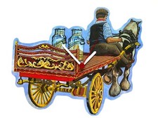 Romany Gypsy Horse and Cart Clock -  Gypsy Delivery Cart - WT68-C