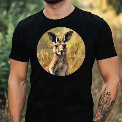 Herren T-Shirt Känguru Motiv Baumwolle Größe XS bis 5XL