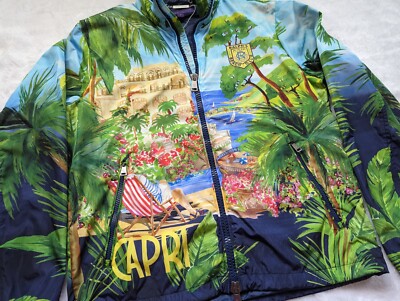 NWT $1695 Ralph Lauren Purple Label Capri Printed Hooded