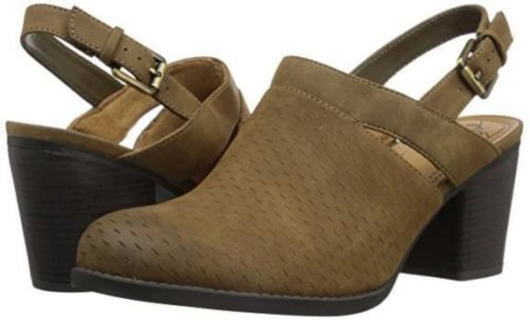 80 Natural Soul Olive Brown Tally Mule Naturalizer Slingback