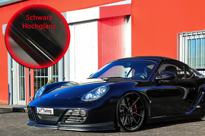 Spoilerschwert Frontspoiler aus ABS für Porsche Cayman 987 mit ABE Schwarz Glanz
