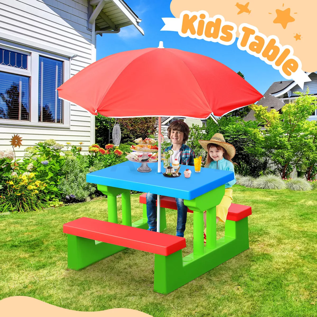 Outdoor childrens table and deals chairs