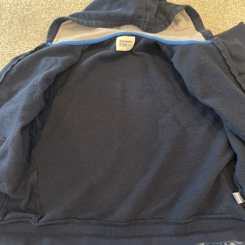 Preowned Old Navy Size Youth Large (10-12) Blue Full Zip Hoodie With Pockets - Picture 5 of 5
