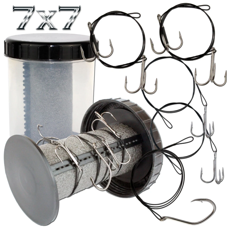 ANGEL-BERGER Angel Berger Stahlvorfach Set mit Box Rig Bin mit Stahlvorfächer zum Hechtangeln