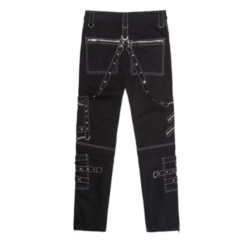 Pantalones informales para hombre pantalones góticos cadena de metal punk rock pantalones sueltos - Imagen 7 de 11