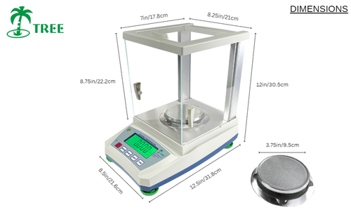Tree HRB-XG 123 Digital Lab Scale 120g x 0.001g w/ Draft Shield, RS232 USB - 第 6/7 張圖片