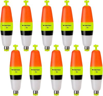 #ad 10 Pack Weighted Fishing Bobbers EVA Foam Snap on Spring Push Button Floats US $14.99