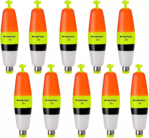THKFISH 10Pcs Fishing Bobbers EVA Foam Fishing Floats Fishing Weighted Bobbers - Picture 2 of 12