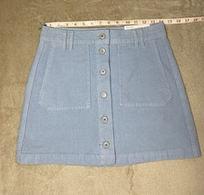 NWT American Eagle Blue Corduroy Super High Rise A Line Skirt Sz 2