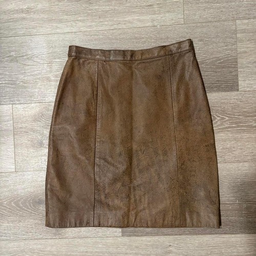 Vintage Contempo Casuals Genuine Leather Mini Skirt