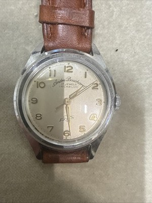 Vintage Gents ANDRE BOUCHARD 21 Jewels Men's Wristwatch Watch Mechanical Elegant