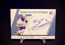 2022-23 Upper Deck SP Authentic EVAN BOUCHARD Sign of the Times Auto - Oilers