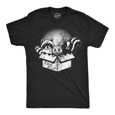 Mens Funny T Shirts Adopt A Cat Sarcastic Feral Animal Graphic Novelty Tee For