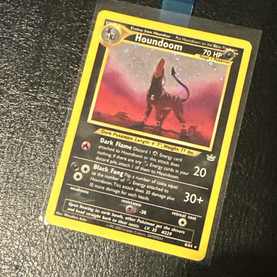 Pokémon TCG Houndoom Neo Revelation Holo Card 8/64 Unlimited Rare - Image 2 of 4
