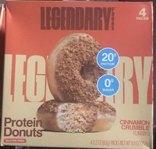 Legendary Foods Protein Donuts Crumbly Cinnamon, 22g Protein, Keto, Low Carb,