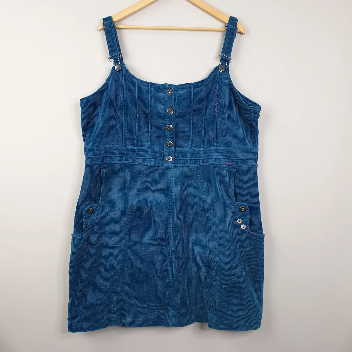 Corduroy Blue Women's Pinafore/Dungaree Dress for sale | eBay UK