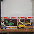 Lot of 2 Toy Story Rides Funko Pops: Woody with RC & 2018 Pizza Planet Truck