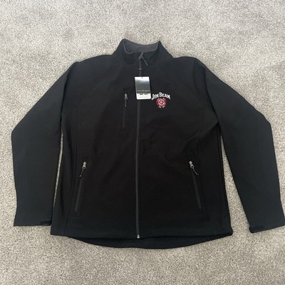 Jim Beam Full Zip Black Fossa Soft Shell Jacket Size Mens XXL Embroidered Logo