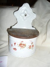 boite tôle émaillée ancienne, japy, cafetière, allumettes, farine sel vintage