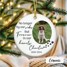 Custom Pet Portrait Memorial Ornament, Pet Remembrance Ceramic Ornament Gift