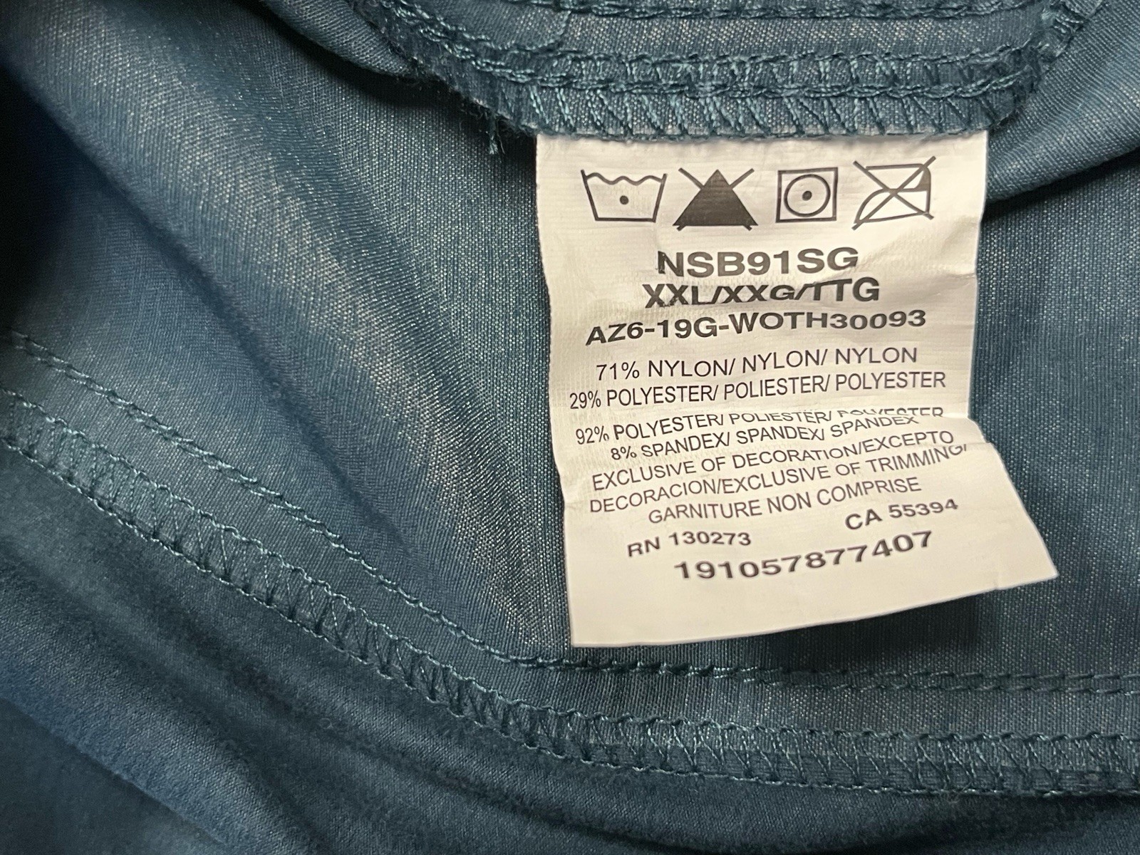 Wrangler Teal Blue Solid Performance Button Down … - image 5