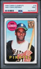 1998 TOPPS CLEMENTE #15 1969 TOPPS REPRINT PSA 9