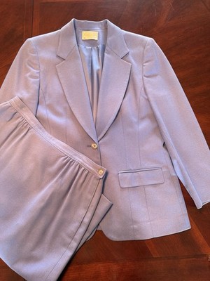 Vintage Pendleton Periwinkle Wool Suit P10 Skirt P12 w/pockets Petite USA